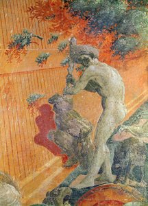 El gran diluvio y la retirada del agua (detalle)